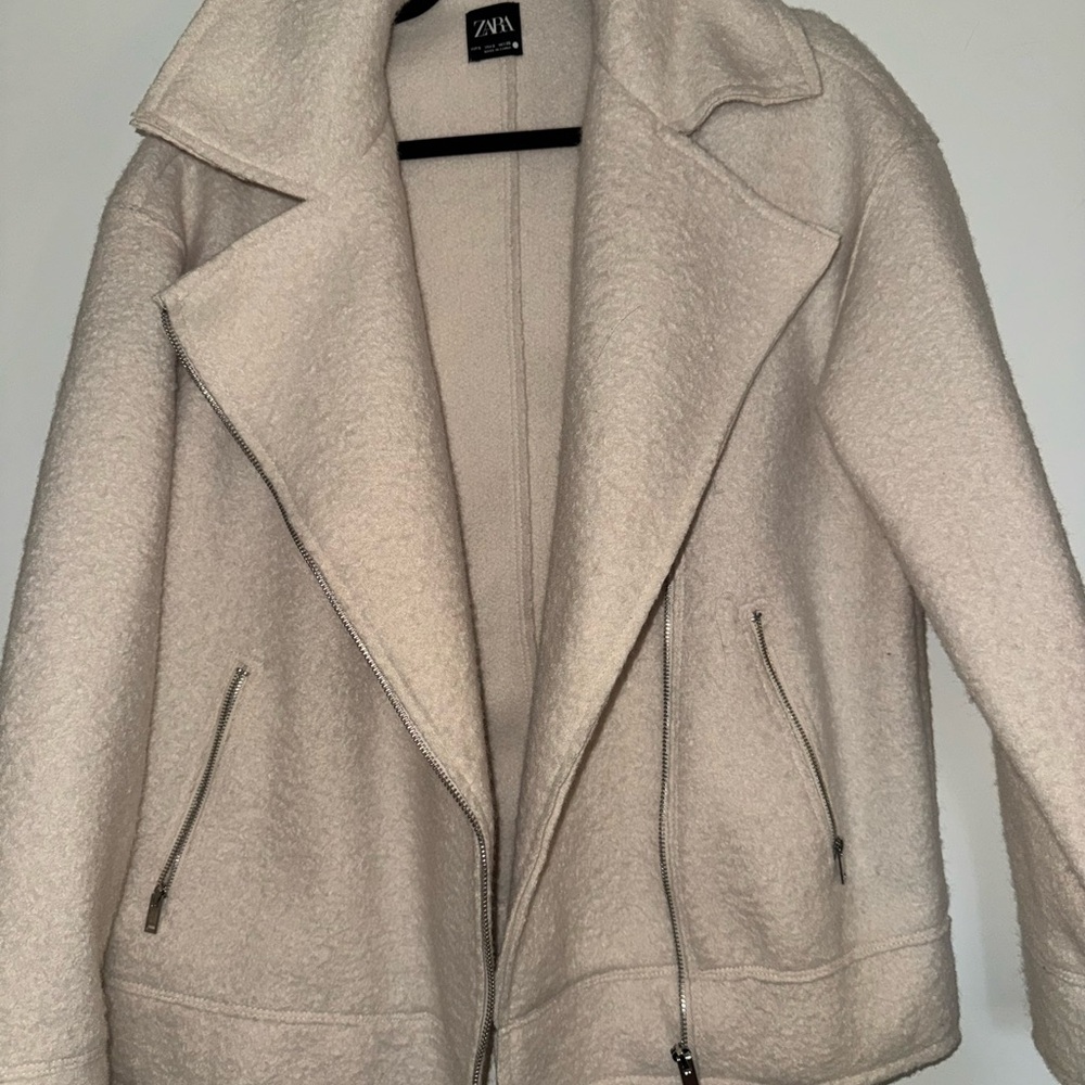 Zara Off-White Teddy Jacket for Women